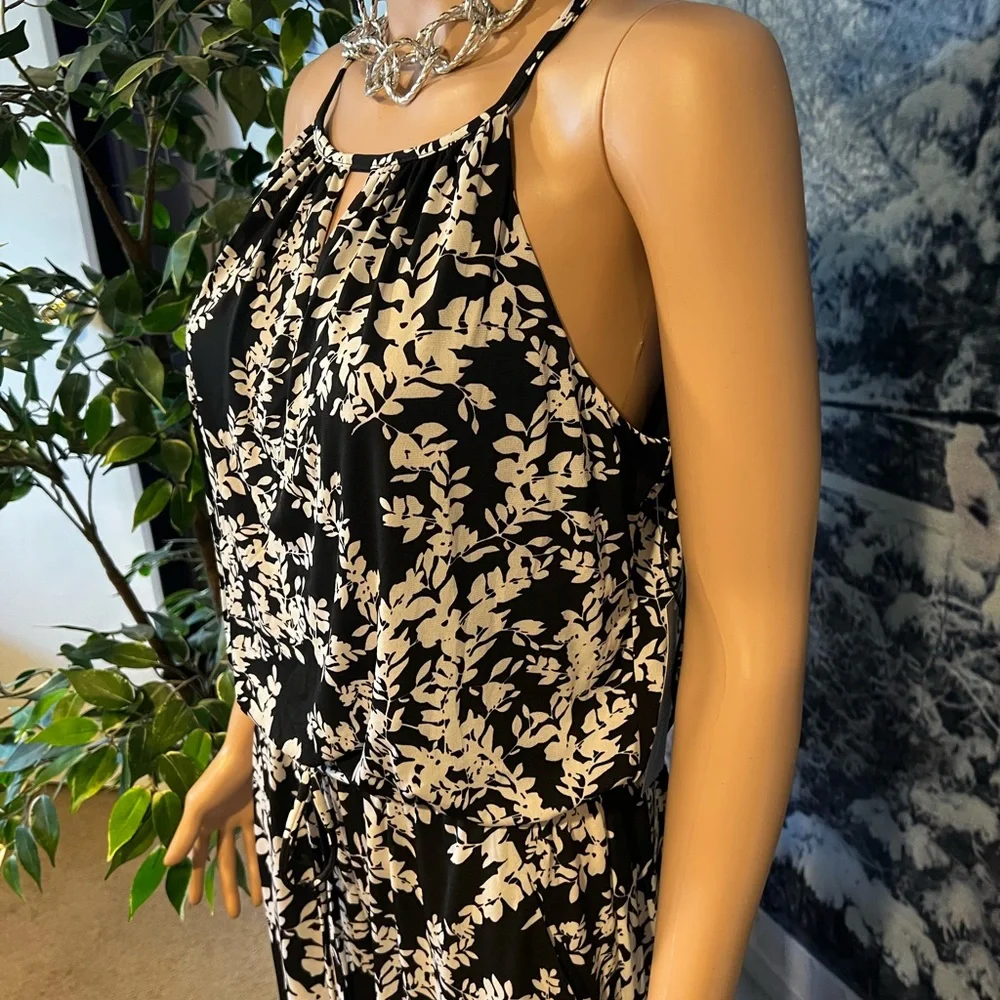 New London Times Floral Tie Waist Jumpsuit Size 10 - Picture 7 of 12